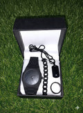 Black Aura Watch Set– Luxury Combo (Watch, Chain, Ring & Pendant)